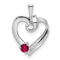 14K White Gold 1 Synthetic Stone Family Pendant view 2