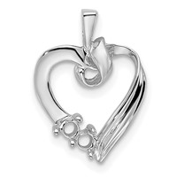 14K White Gold 2 Synthetic Stone Family Pendant view 3