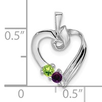 14K White Gold 2 Synthetic Stone Family Pendant view 4