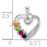 14K White Gold 4 Genuine Stone Family Pendant view 4
