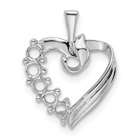 14K White Gold 5 Genuine Stone Family Pendant view 3