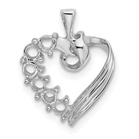 14K White Gold 6 Genuine Stone Family Pendant view 3