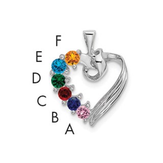 10k White Gold 6 Stone Family Pendant Mounting