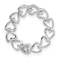 14K White Gold 1 Genuine Stone Family Pendant view 3
