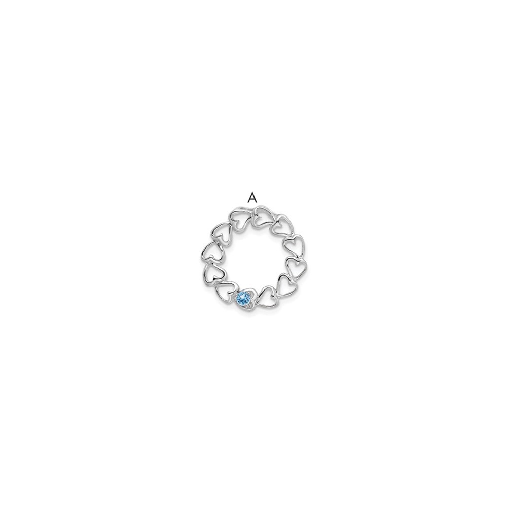 14K White Gold 1 Genuine Stone Family Pendant