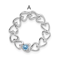 14K White Gold 1 Genuine Stone Family Pendant view 1