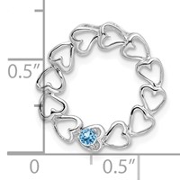 14K White Gold 1 Genuine Stone Family Pendant view 4