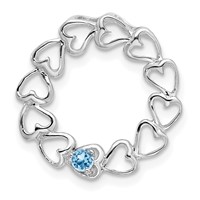 14K White Gold 1 Genuine Stone Family Pendant view 2