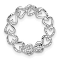 14K White Gold 2 Genuine Stone Family Pendant view 3