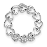 14K White Gold 3 Genuine Stone Family Pendant view 3