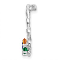 14K White Gold 4 Synthetic Stone Family Pendant view 3