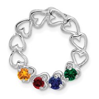 14K White Gold 4 Synthetic Stone Family Pendant view 2
