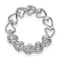 14K White Gold 5 Genuine Stone Family Pendant view 3