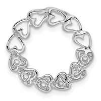 14K White Gold 6 Genuine Stone Family Pendant view 3