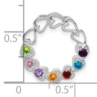 14K White Gold 7 Synthetic Stone Family Pendant view 4