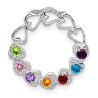 14K White Gold 7 Synthetic Stone Family Pendant view 2