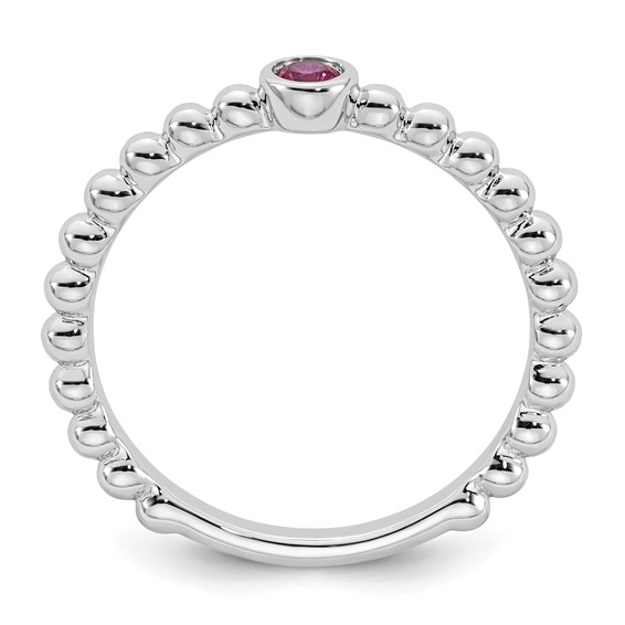 14k White Gold 1 Genuine Birthstone  Mother's Ring
