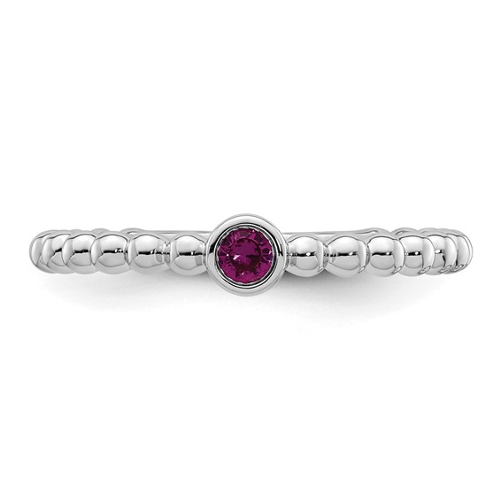 14k White Gold 1 Genuine Birthstone  Mother's Ring