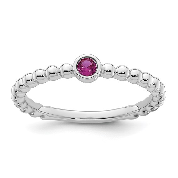 14k White Gold 1 Genuine Birthstone  Mother's Ring