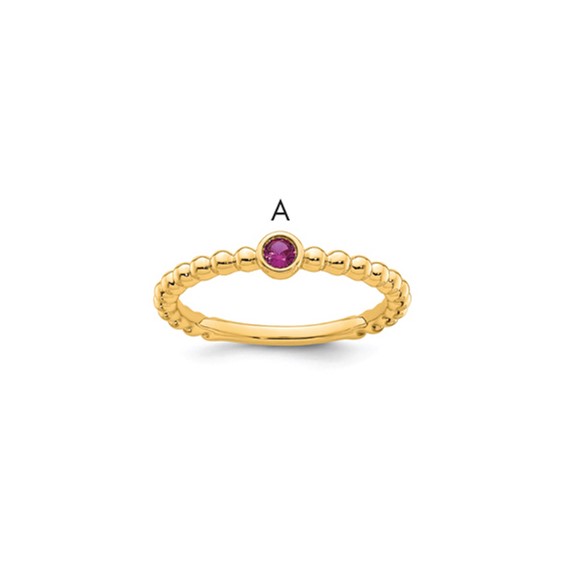 14k 1 Synthetic Birthstone Mother's Ring