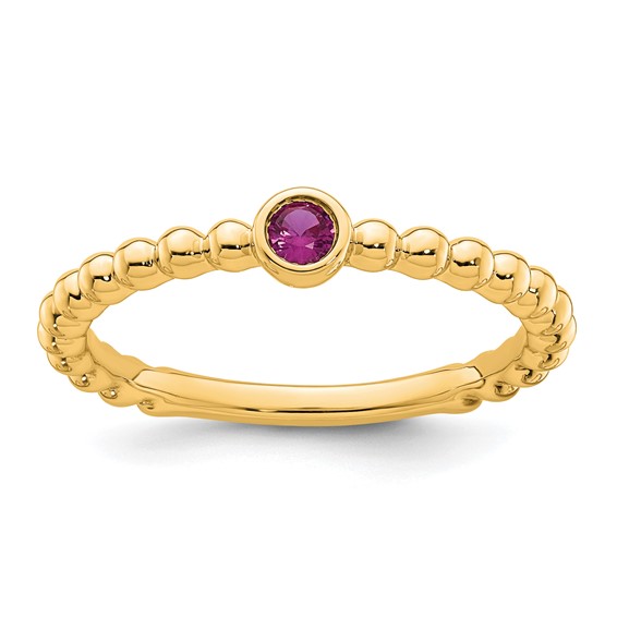 14k 1 Synthetic Birthstone Mother's Ring