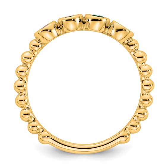 14k 4 Genuine Birthstone Mother's  Ring