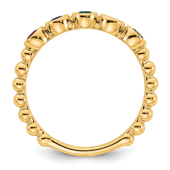 14k 5 Synthetic Birthstone  Mother's Ring