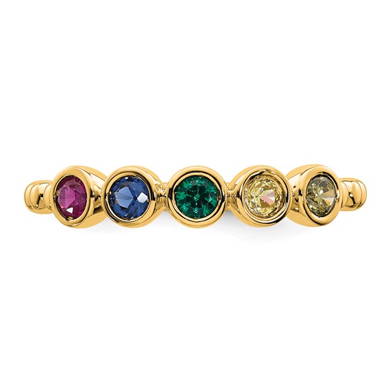 14k 5 Synthetic Birthstone  Mother's Ring
