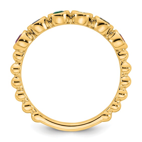 14k 6 Synthetic Birthstone Mother's Ring