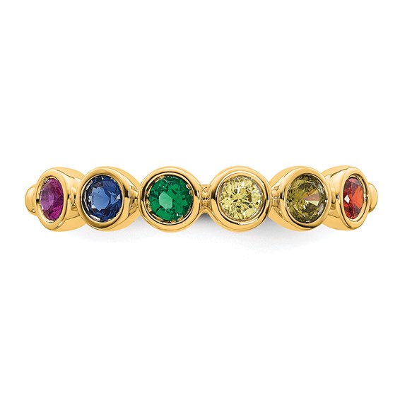 14k 6 Synthetic Birthstone Mother's Ring