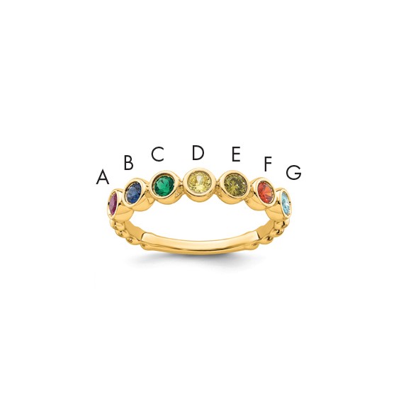 14k 7 Birthstone Mother's Ring Mounting