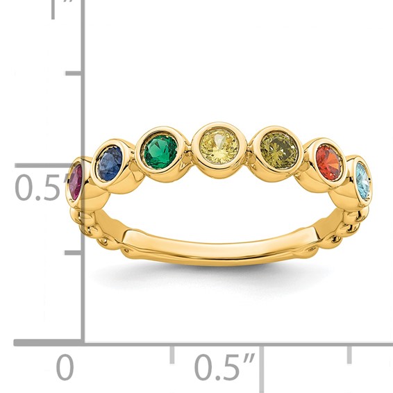 14k 7 Birthstone Mother's Ring Mounting
