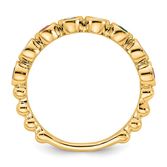 14k 8  Genuine Birthstone Mother's Ring