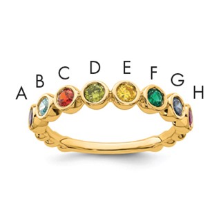 14k 8  Genuine Birthstone Mother's Ring