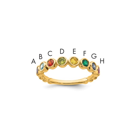 14k 8  Genuine Birthstone Mother's Ring