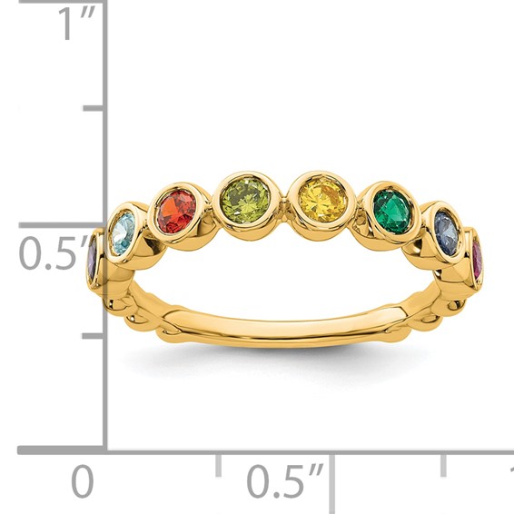 14k 8  Genuine Birthstone Mother's Ring