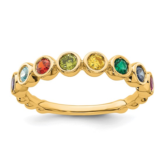 14k 8  Genuine Birthstone Mother's Ring