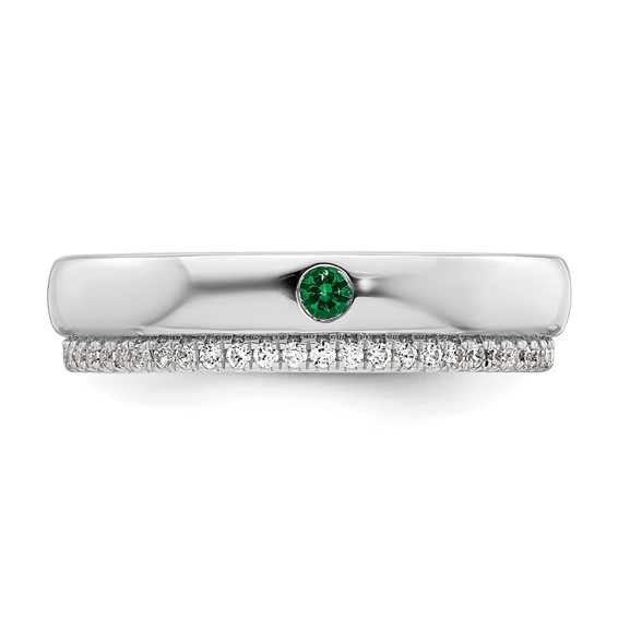 14k WG 1 Birthstone and Diamond Mother's Ring Semi-mount