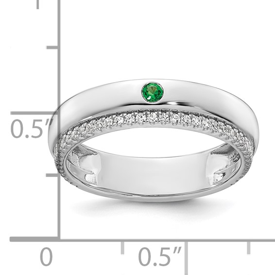 14k WG 1 Birthstone and Diamond Mother's Ring Semi-mount