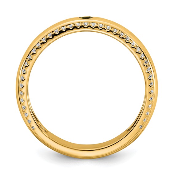 14k 1 Synthetic Birthstone and Diamond Mother's Ring