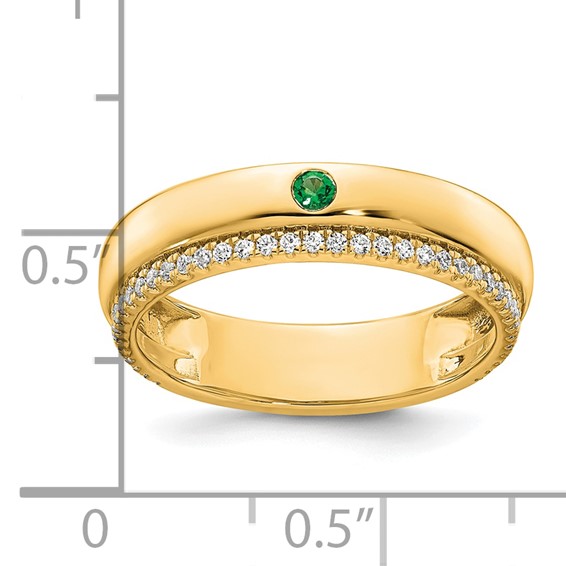 14k 1 Synthetic Birthstone and Diamond Mother's Ring