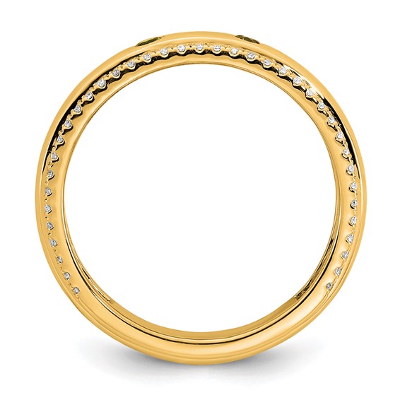 14k 2 Synthetic Birthstone and Diamond Mother's Ring