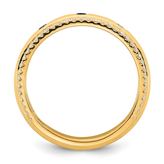 14k 3 Synthetic Birthstone and Diamond Mother's Ring