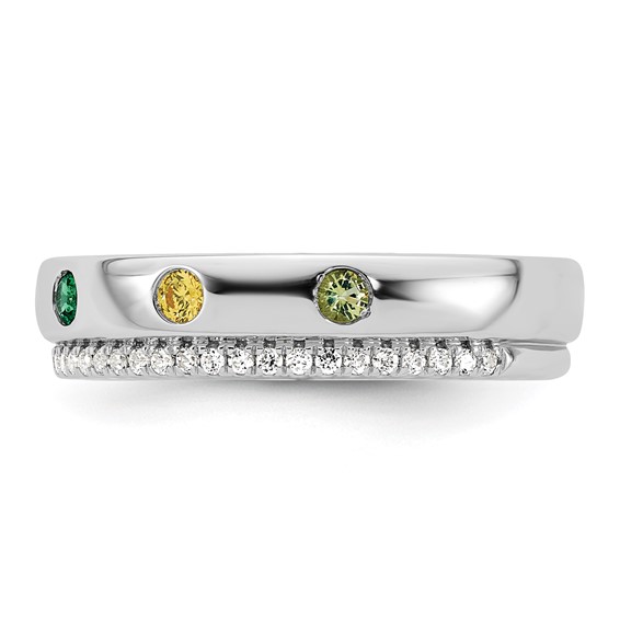 14k WG 6 Birthstone and Diamond Mother's Ring Semi-mount