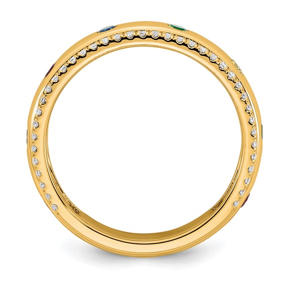 14k 8 Birthstone and Diamond Mother's Ring Semi-mount