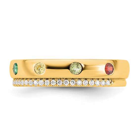 14k 8 Birthstone and Diamond Mother's Ring Semi-mount