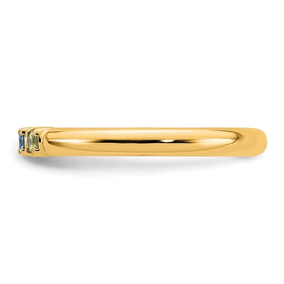 14k Yellow Gold  4 Synthetic Birthstone Mother's  Ring