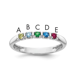 14k White gold  Mother's Ring Mounting