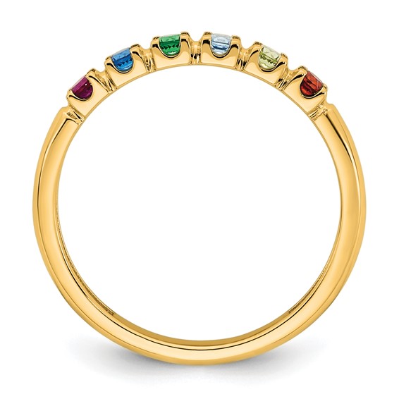 14k Yellow Gold 6 Synthetic Birthstone Mother's  Ring