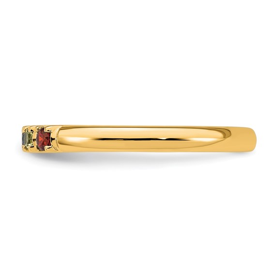 14k Yellow Gold 6 Synthetic Birthstone Mother's  Ring